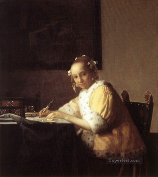 ヨハネス・フェルメール Painting - 手紙を書く女性 バロック ヨハネス・フェルメール